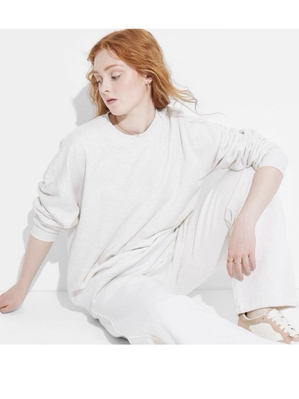 wild fable White Crewneck Lightweight Sweater